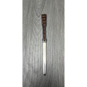 Vintage Carvel Hall Letter Opener Faux Alligator Handle Stainless USA 1979